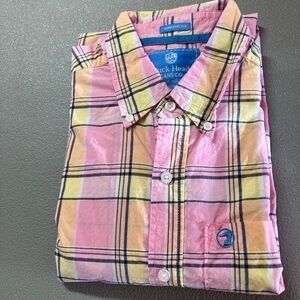 Duck head blue jeans co short sleeve button down shirt